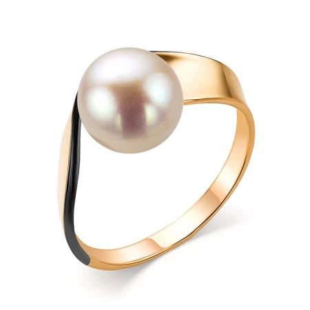 Кольцо  из красного золота с жемчугом