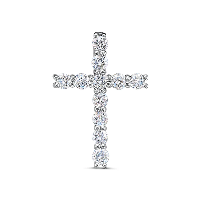 Подвеска  из белого золота с природным бриллиантом