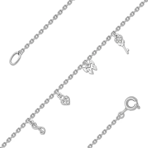 Браслет  серебряный с фианитом