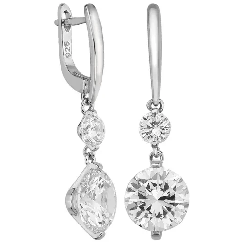 Серьги «Сильверк» серебряные с фианитом