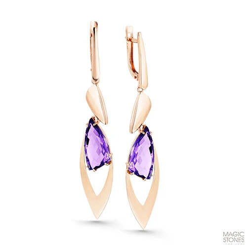 Серьги «MAGIC STONES» золотые