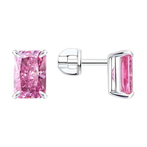 Серьги  серебряные с фианитом