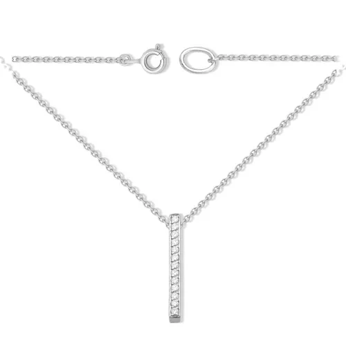 Колье  серебряное с фианитом