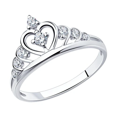 Кольцо  серебряное с фианитом