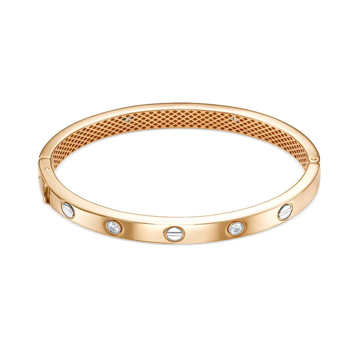 Браслет  из красного золота с фианитом