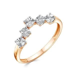 Кольцо  из красного золота с фианитом