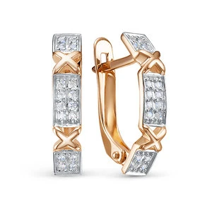 Серьги «Дельта» из красного золота с фианитом