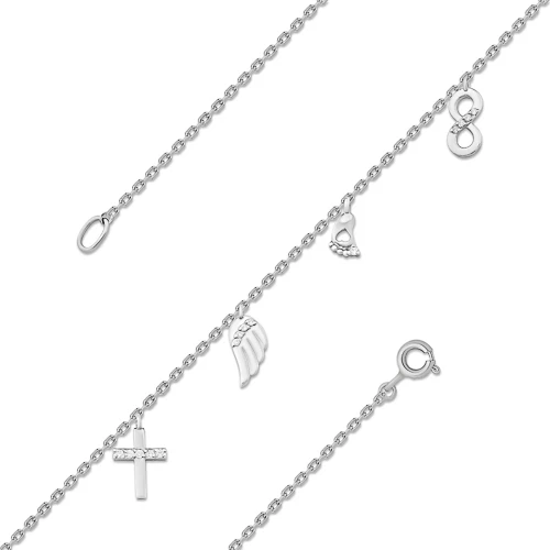 Браслет  серебряный с фианитом