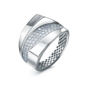 Кольцо «Дельта» серебряное с фианитом