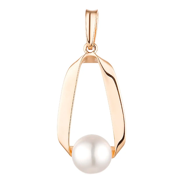 Подвеска  из красного золота с жемчугом