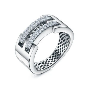 Кольцо «Дельта» серебряное с фианитом