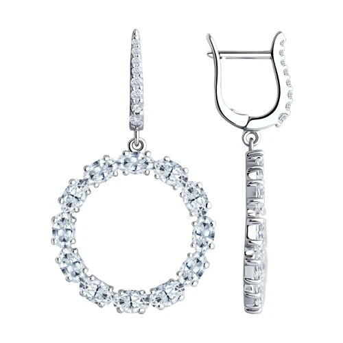 Серьги  серебряные с фианитом