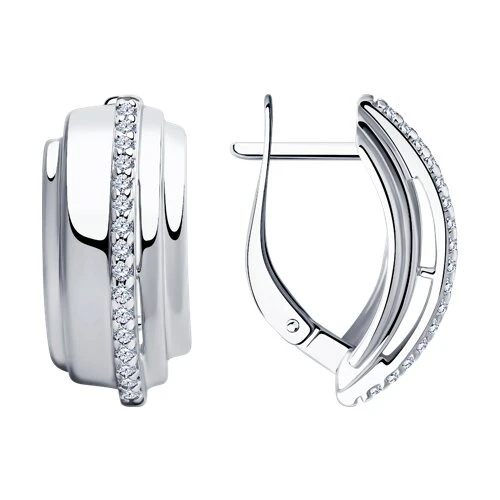 Серьги  серебряные с фианитом