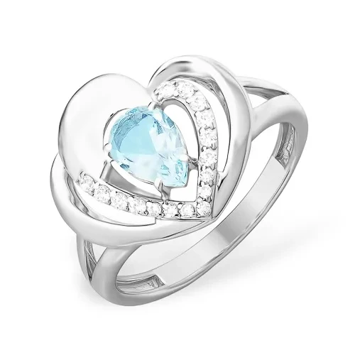 Кольцо  серебряное с топазом