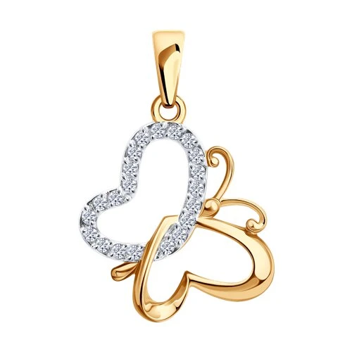 Подвеска  из красного золота с фианитом