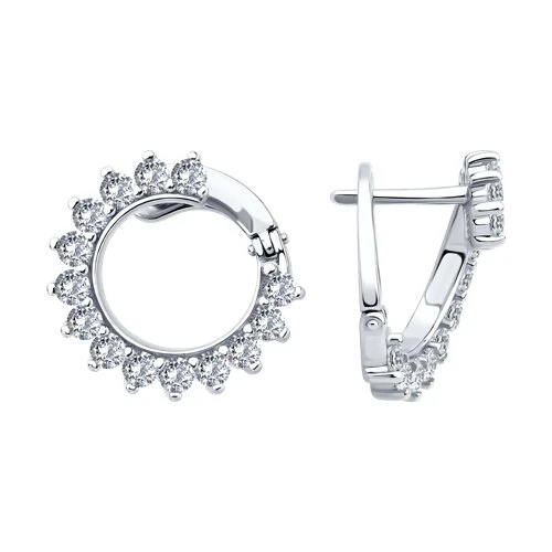 Серьги  серебряные с фианитом