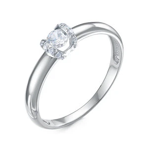 Кольцо  из белого золота с фианитом