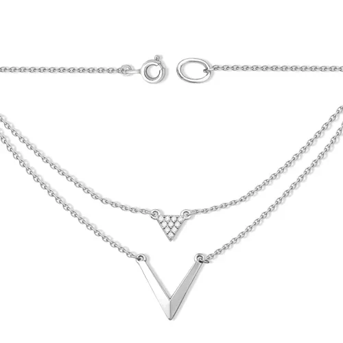 Колье  серебряное с фианитом