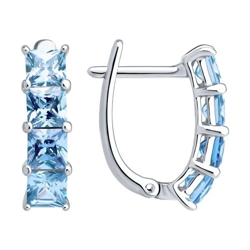 Серьги  серебряные с фианитом