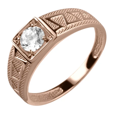 Кольцо «Магнат» из красного золота с фианитом