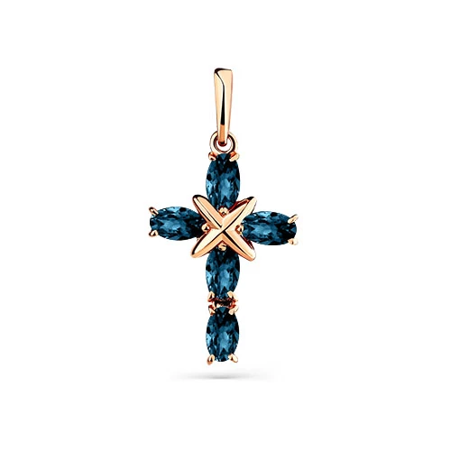 Подвеска  из красного золота с топазом