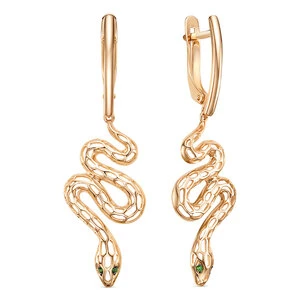 Серьги «Дельта» из красного золота с фианитом