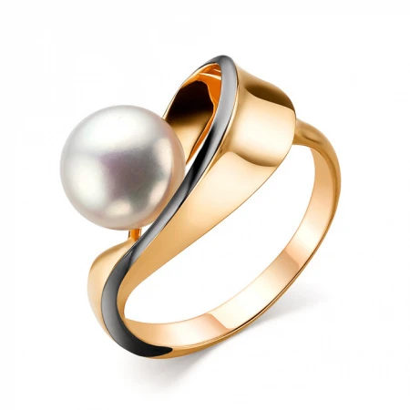 Кольцо  из красного золота с жемчугом