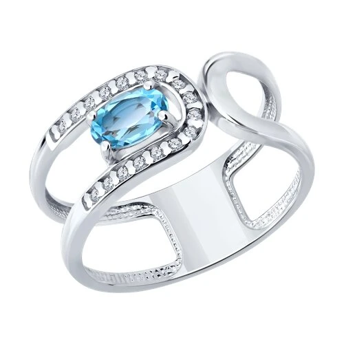 Кольцо  серебряное с топазом