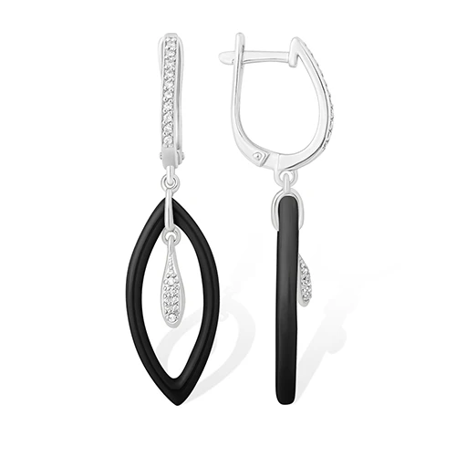 Серьги  серебряные с фианитом