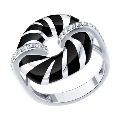 Кольцо  серебряное с фианитом