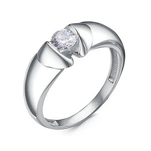 Кольцо «Дельта» серебряное с фианитом