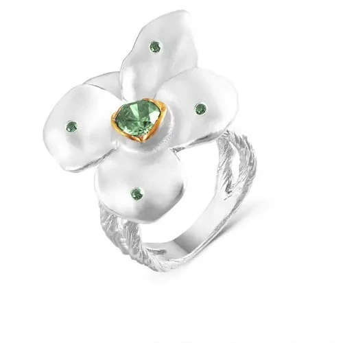 Кольцо «PLATA» серебряное с фианитом