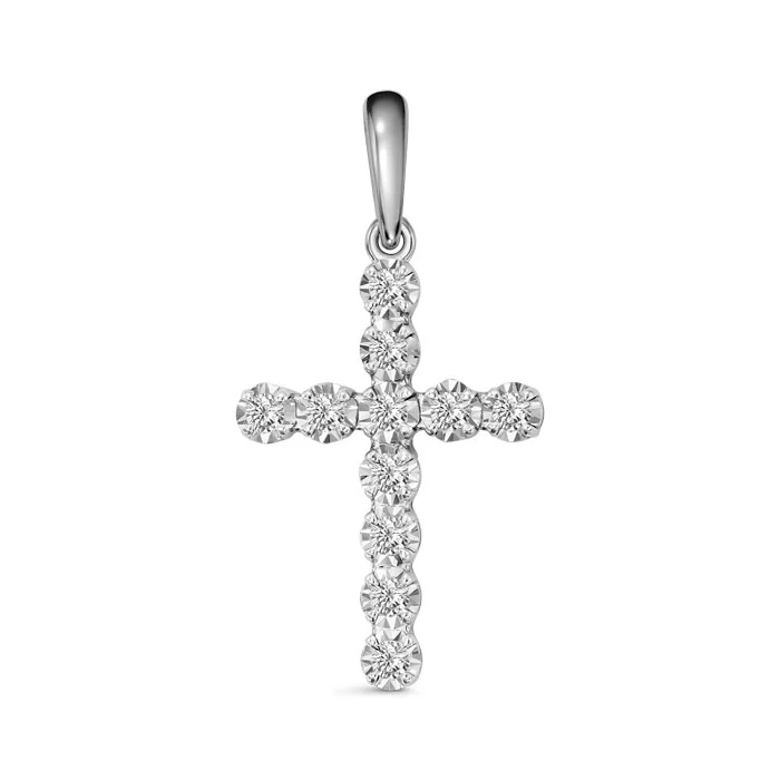 Подвеска  из белого золота с природным бриллиантом