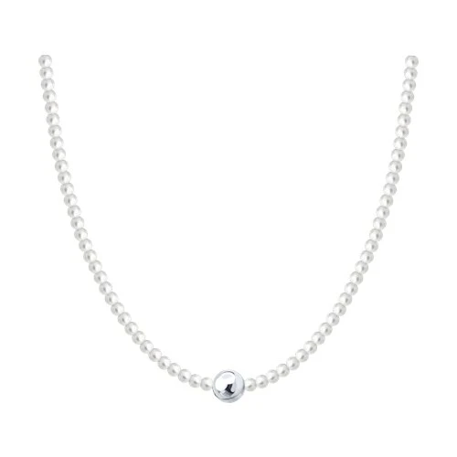 Колье  серебряное с жемчугом