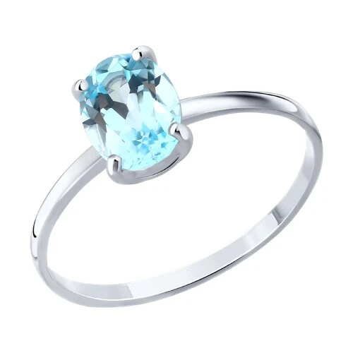 Кольцо  серебряное с топазом