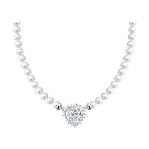 Колье  серебряное с жемчугом