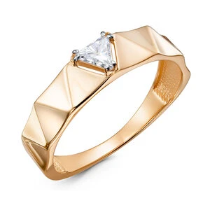 Кольцо  из красного золота с фианитом