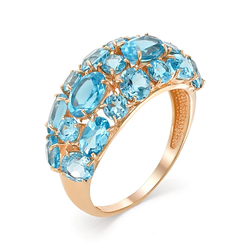 Кольцо  из красного золота с топазом