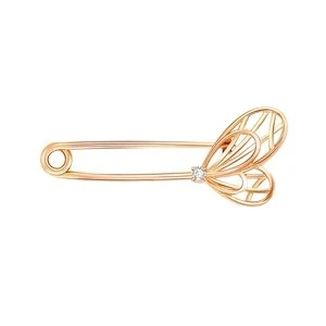 Брошь  из красного золота с фианитом