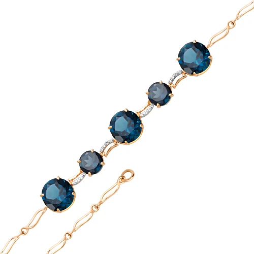 Браслет  из красного золота с топазом