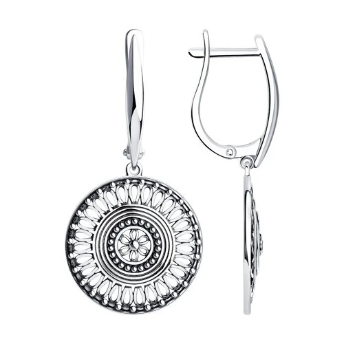 Серьги  серебряные