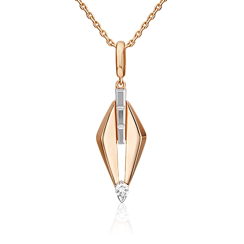 Подвеска  из комбинированного золота с топазом