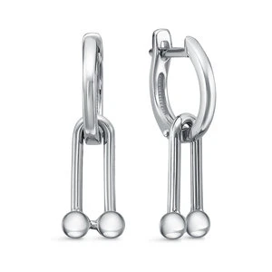 Серьги «Дельта» из белого золота