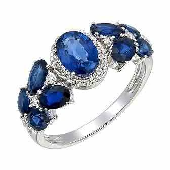 Кольцо  из белого золота с сапфиром