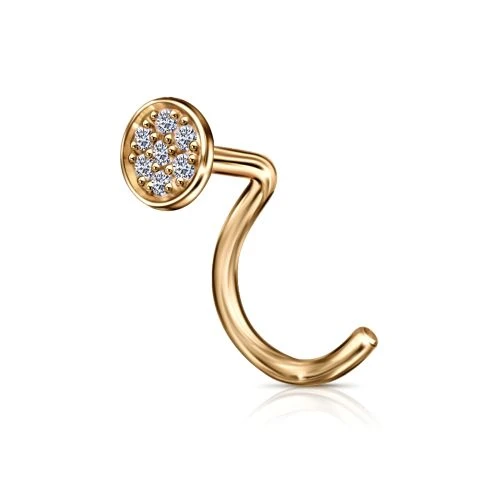 Пирсинг  из красного золота с фианитом