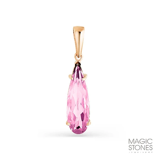 Подвеска  из красного золота с морганитом