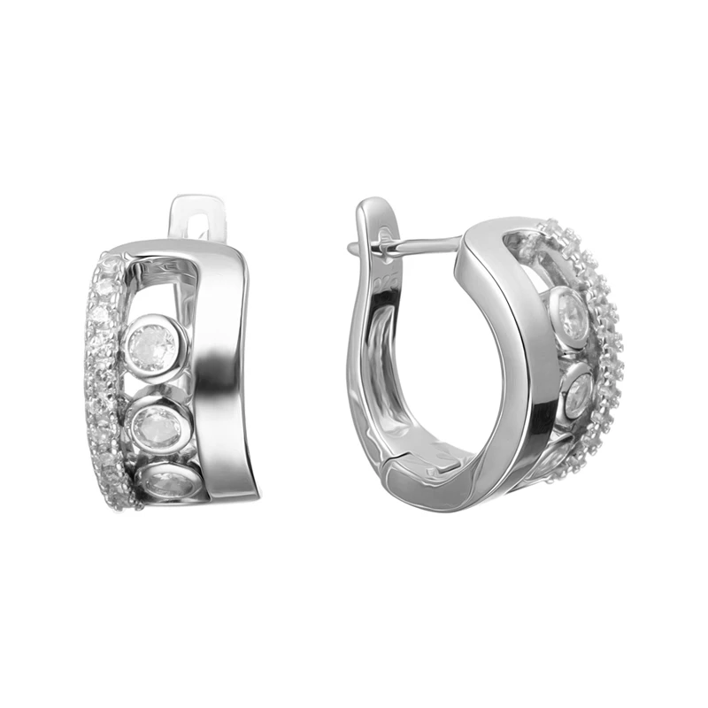 Серьги  серебряные с фианитом