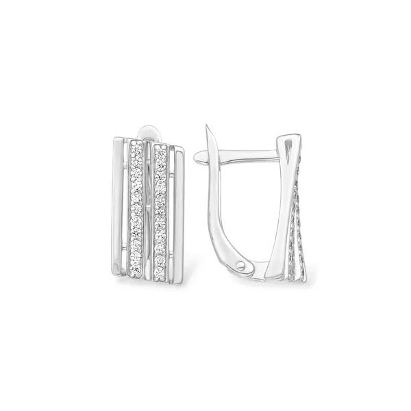 Серьги  серебряные с фианитом