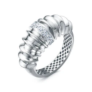 Кольцо «Дельта» серебряное с фианитом