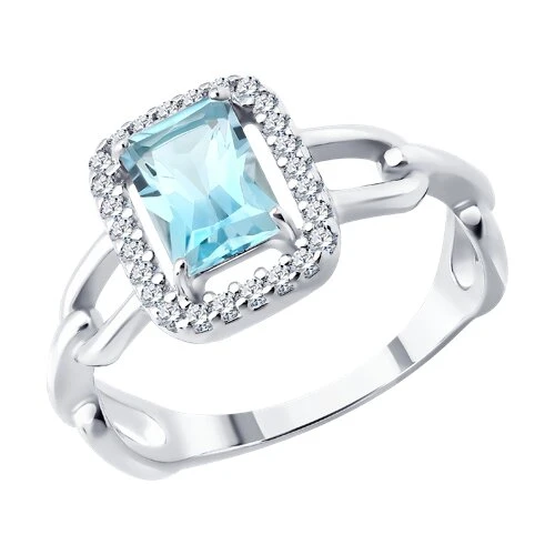 Кольцо  серебряное с топазом